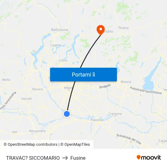 TRAVAC? SICCOMARIO to Fusine map