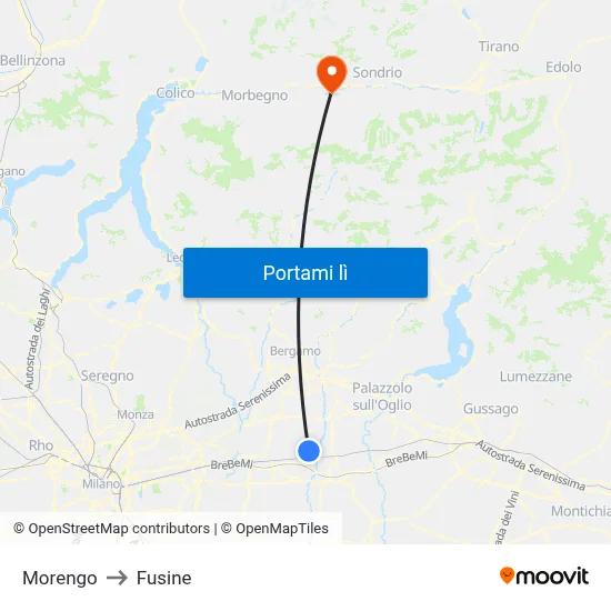 Morengo to Fusine map