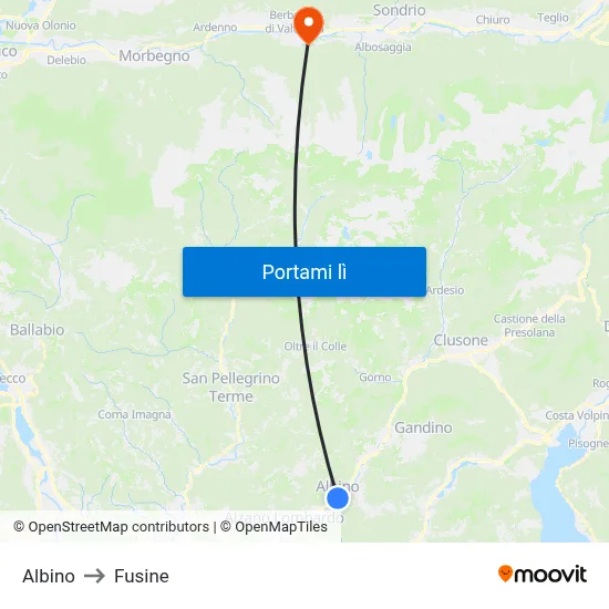 Albino to Fusine map