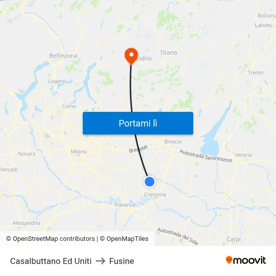 Casalbuttano Ed Uniti to Fusine map