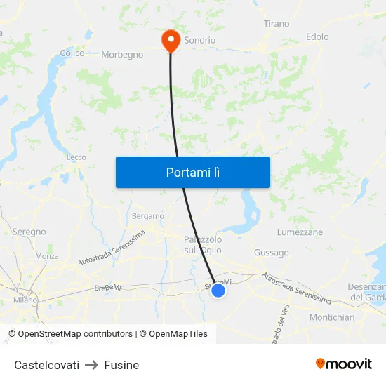 Castelcovati to Fusine map