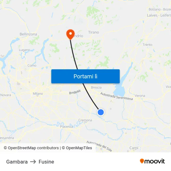 Gambara to Fusine map