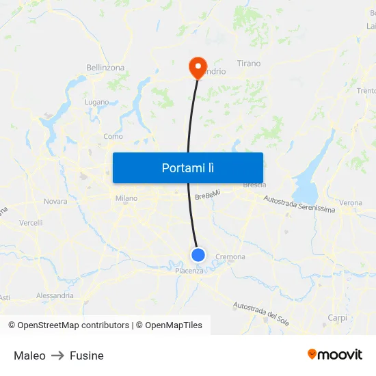 Maleo to Fusine map
