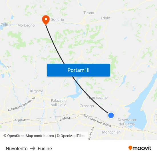 Nuvolento to Fusine map