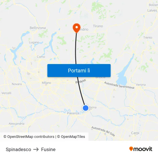 Spinadesco to Fusine map