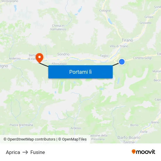 Aprica to Fusine map