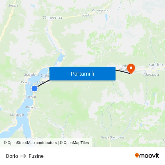 Dorio to Fusine map