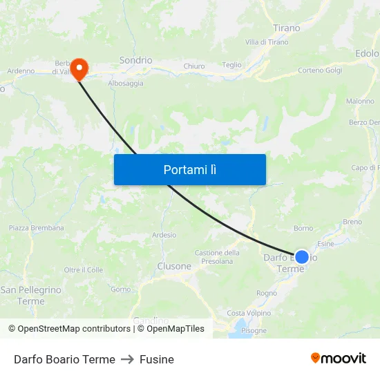 Darfo Boario Terme to Fusine map