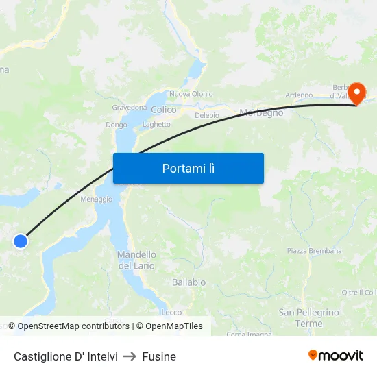 Castiglione D' Intelvi to Fusine map