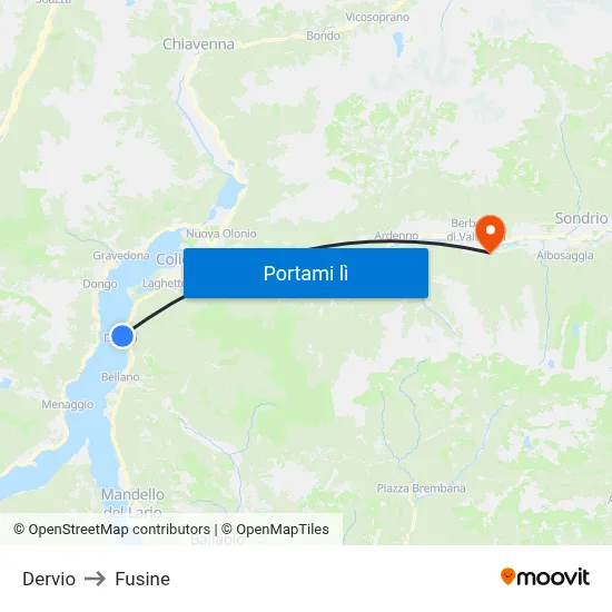 Dervio to Fusine map