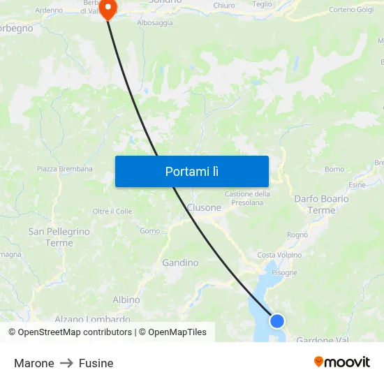 Marone to Fusine map