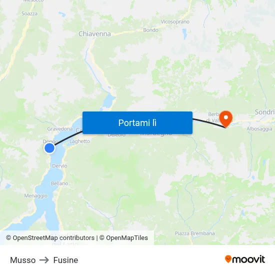 Musso to Fusine map