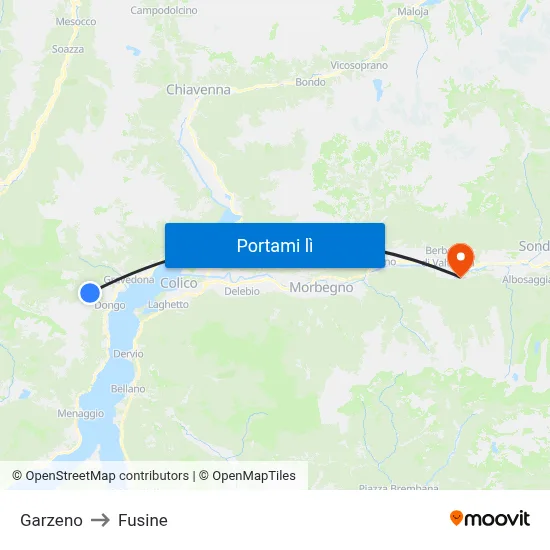 Garzeno to Fusine map