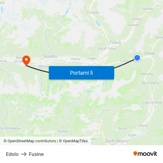 Edolo to Fusine map