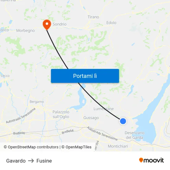 Gavardo to Fusine map