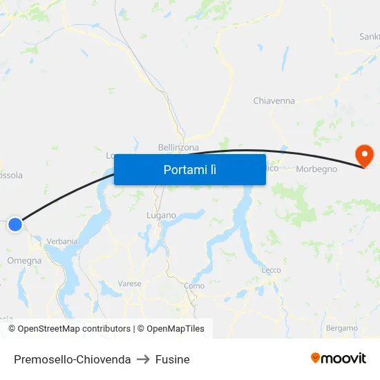Premosello-Chiovenda to Fusine map