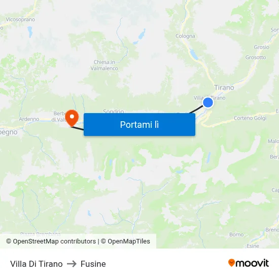 Villa Di Tirano to Fusine map