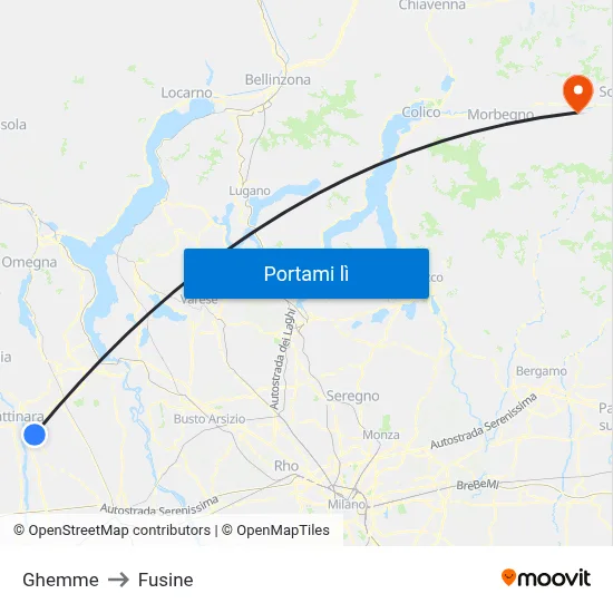 Ghemme to Fusine map