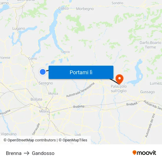 Brenna to Gandosso map