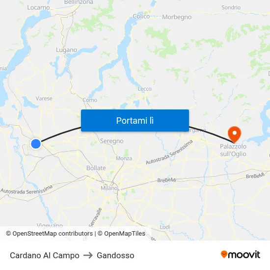 Cardano Al Campo to Gandosso map
