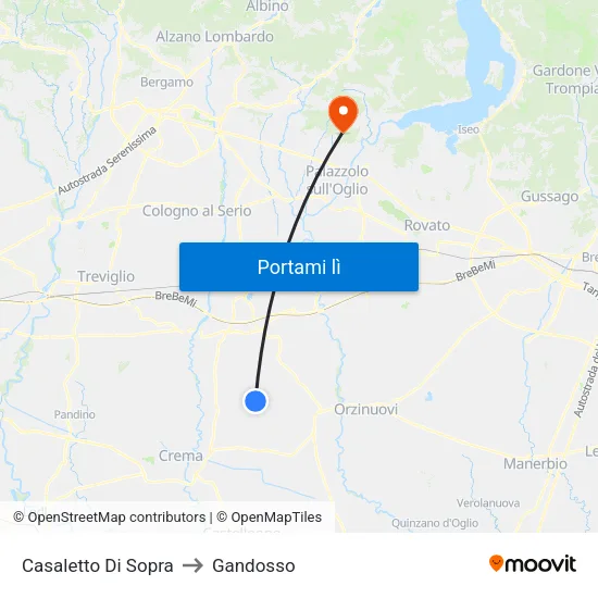 Casaletto Di Sopra to Gandosso map