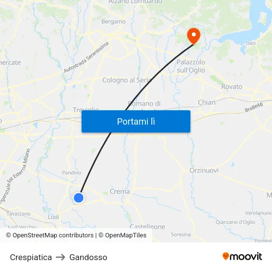 Crespiatica to Gandosso map