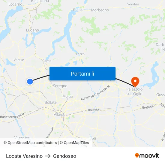 Locate Varesino to Gandosso map
