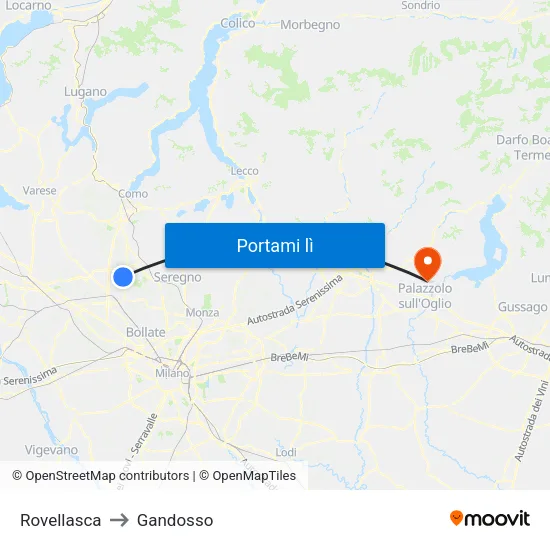 Rovellasca to Gandosso map