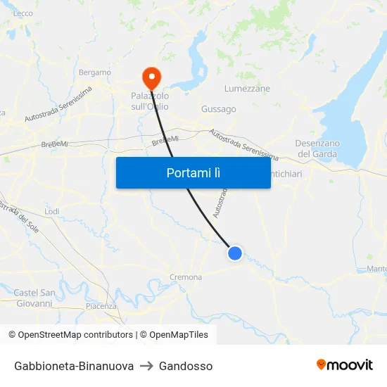 Gabbioneta-Binanuova to Gandosso map