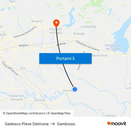 Gadesco-Pieve Delmona to Gandosso map