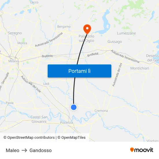 Maleo to Gandosso map