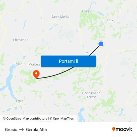 Grosio to Gerola Alta map
