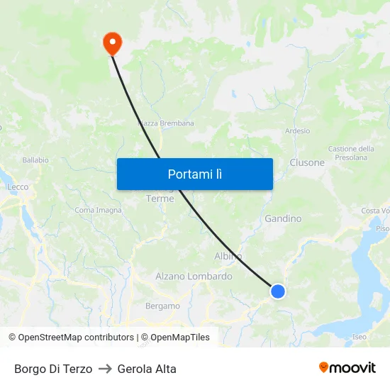 Borgo Di Terzo to Gerola Alta map