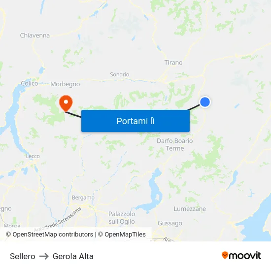 Sellero to Gerola Alta map