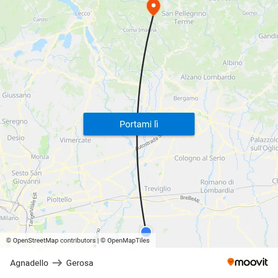 Agnadello to Gerosa map