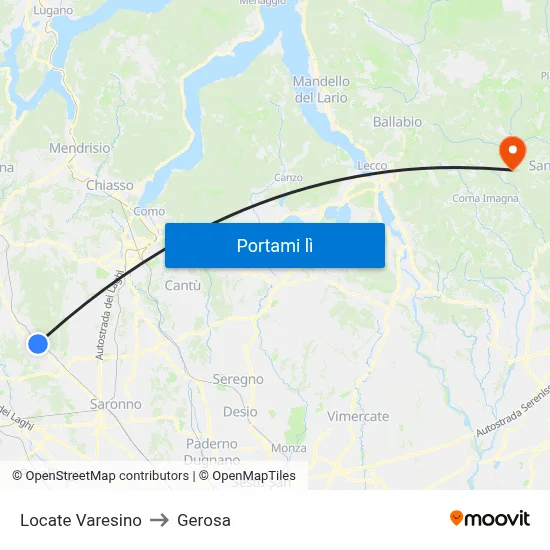 Locate Varesino to Gerosa map