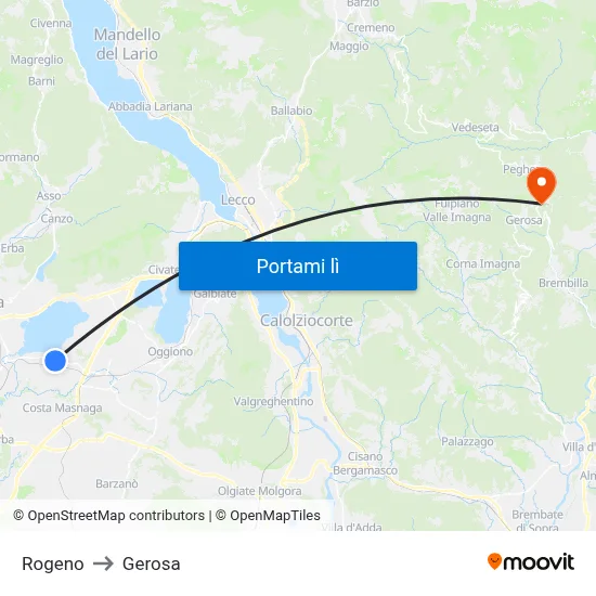 Rogeno to Gerosa map