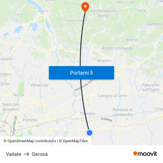 Vailate to Gerosa map