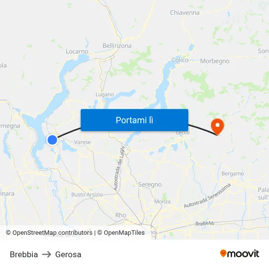 Brebbia to Gerosa map