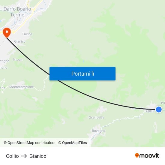 Collio to Gianico map