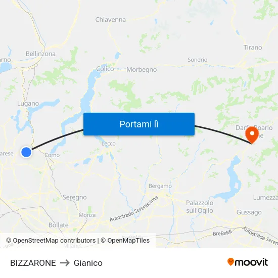 BIZZARONE to Gianico map