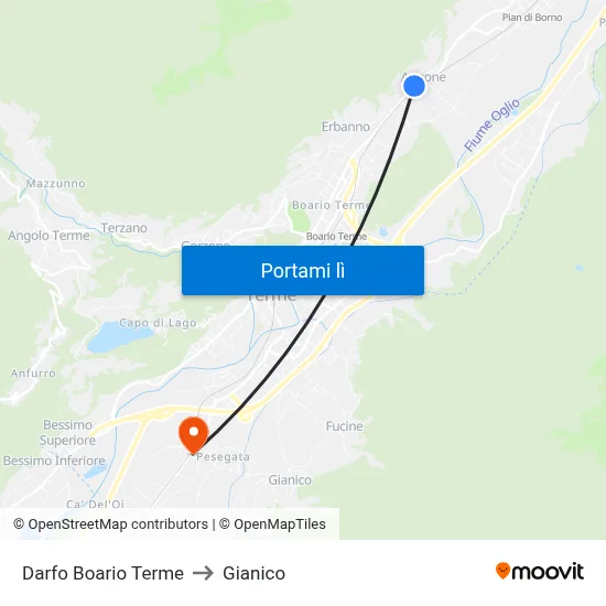 Darfo Boario Terme to Gianico map