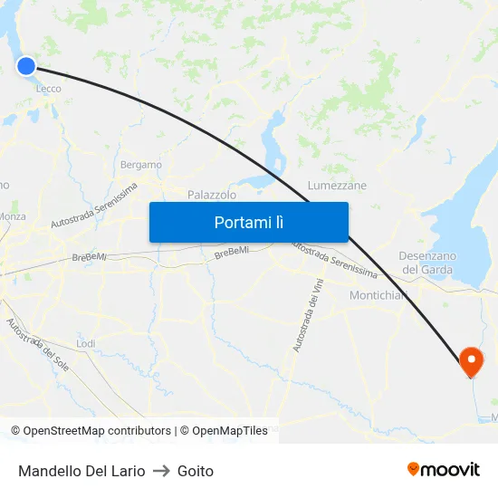 Mandello Del Lario to Goito map