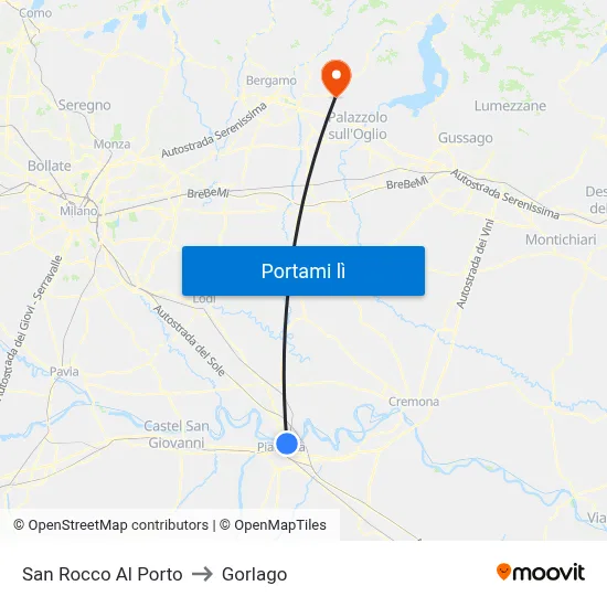 San Rocco Al Porto to Gorlago map