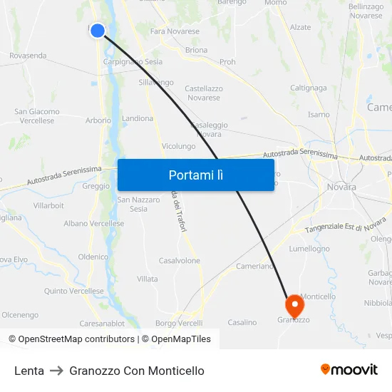 Lenta to Granozzo Con Monticello map