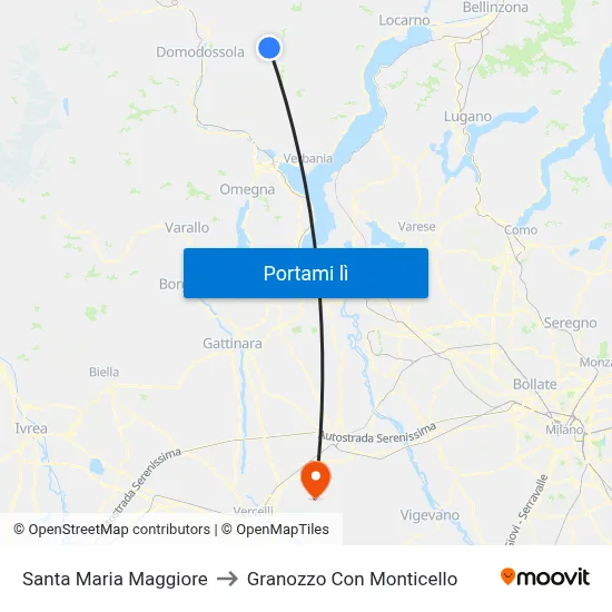 Santa Maria Maggiore to Granozzo Con Monticello map
