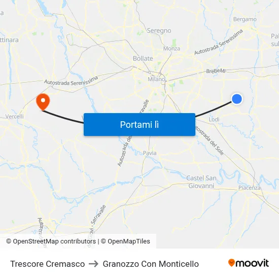 Trescore Cremasco to Granozzo Con Monticello map