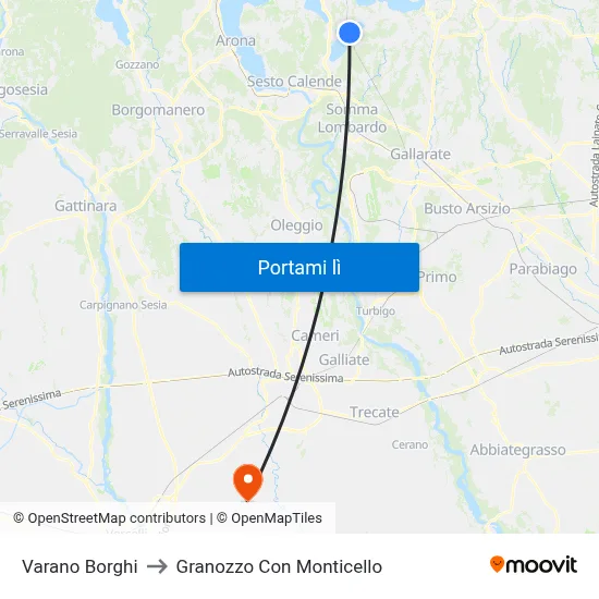 Varano Borghi to Granozzo Con Monticello map