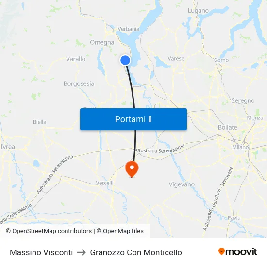 Massino Visconti to Granozzo Con Monticello map