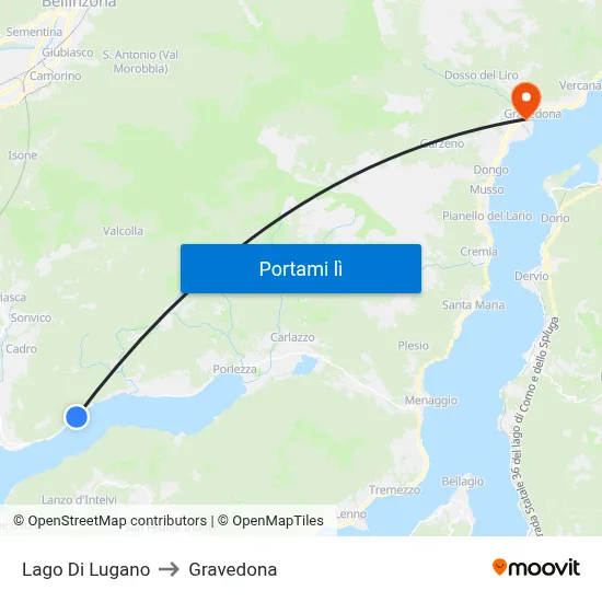 Lago Di Lugano to Gravedona map